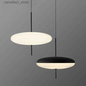Taklampor modern flygande tefathänge lampor ledde minimalistiska svarta vita hängande lampor restaurangstudie vardagsrum sovrum bar hem lampa q231120