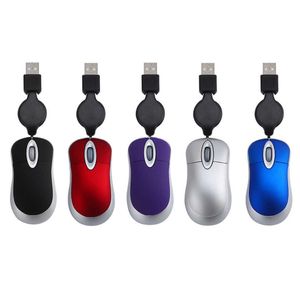 Möss utdragbar mini 1200DPI WIRED MOUS USB Optical Mouse Ergonomics Office Gaming Mouse Computer Mice for PC Laptop Notebook