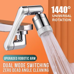 Other Faucets Showers Accs Stainless steel Universal 1080 °Swivel Robotic Arm Swivel Extension Aerator Kitchen Sink Extender 2Water Flow Mode 230419