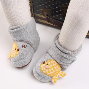 First Walkers Winter Baby Girls Boys Warm Shoes Soft Booties Toddler Cute Cartoon Fish Pattern Print Comfortable Boots