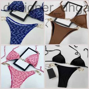 Damen Bademode DesignerWoman Bademode G Kette Designer Bikini Set 2 Stück Badeanzug Tanga Schwarz Mädchen Badeanzug Suite G4C4