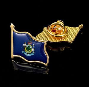 50pcslot lembrete Maine State of USA Gold Bandle Bandle Lapeel Pin Badge Multicolor Broche Collection Presente8786945