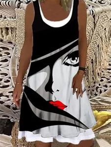 Sukienki swobodne nowoczesne dziewczyny drukuj damska sukienka midi bohemian plaż