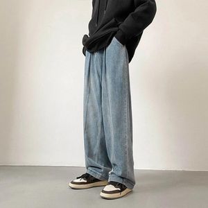 Jeans masculinos homens y2k vintage denim baggy calças retas soltas estilo coreano streetwear calças primavera outono oversize harajuku bottoms