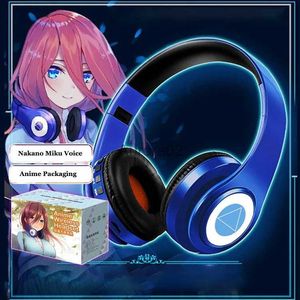 Mobiltelefonörlurar anime nakano miku cosplay headset bluetooth hörlurar de kvintessentiella kvintuplets trådlöst headset hörlurar headset yq231120