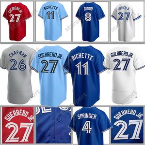 2023 Custom 27 Vladimir Guerrero Jr. Jerseys 11 Bo Bichette Alejandro Kirk Alek Manoah 26 Matt Chapman George Springer Drury Hernandez 13 Gurriel Jr.