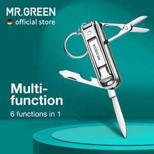 Nail Clippers Mr.Green Multifunctional Nail Clipper Stainless Steel Six Functions Nail Files Bottle Opener Liten Knife Scissors Nail Cutter 230419