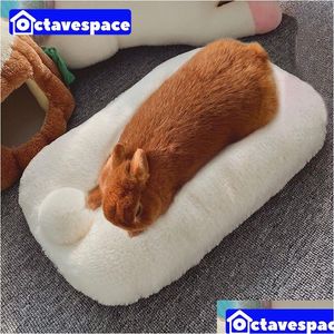 Small Animal Supplies Rabbit Plush Pad Pet Nest Rest Blanket Cage Mat Bunny Cushion House Soft Warm Den Sleep Protector Accessories Dhz1F