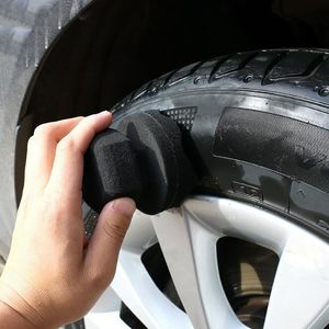 Spazzola per dettagli Lavaggio auto Strumenti per la pulizia dei pneumatici neri Pulizia auto Spugna per ceratura pneumatici Accessori per auto