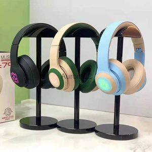 Cell Phone Earphones 2022 Wireless Bluetooth RGB Headphones With Mic Foldable Stereo Music Headset Gaming Headphones Support TF Card Noise Reduction YQ231120