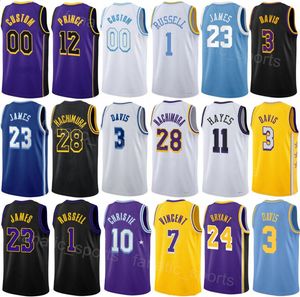 Basketbol Erkekleri Gençlik Gabe Vincent Jersey 7 City Austin Reaves 15 LeBron James 23 Rui Hachimura 28 Dangelo Russell 1 Spor Taraftarları Ekibi Derneği Takımı