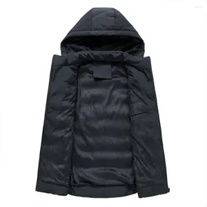 Gilet da uomo Gilet in cotone con tasche con cerniera Chiusura con cappuccio invernale antivento Spessa calda e morbida per uomo