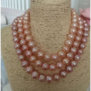 Ketten Modeschmuck LANGE NATÜRLICHE RIESIGE SÜDSEE 11-12MM ROSA PERLENHALSKETTE 50