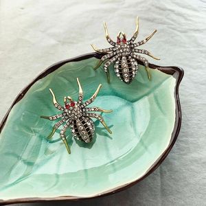Orecchini pendenti con strass e ragno per donna, designer di lusso, divertenti gioielli con insetti, carini e creativi