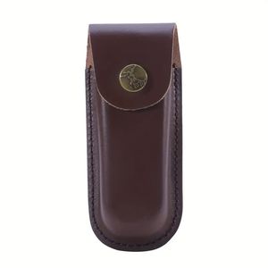 1pc Cowhide Bıçak Kapağı - Kahve Renk Kafası Katmanı Bıçak Kılıf Kılıf Kılıf Kılıfı - Bacak Gaiter Asılı Bel Cep Koruyucusu