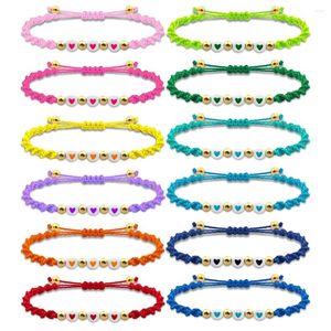 Charm Bracelets Summer Beach Surfer Wave Adjustable Handmade Waterproof Braided String Beaded Anklets Bracelet For Women Girls Boho J