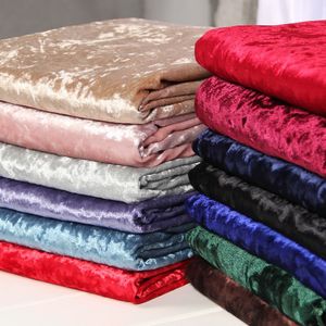 Fabric 3510m Stretch Crushed Velvet Fabric Upholstery Velour Cloth For Sofa and Curtain Red Black Grey Teal Green Blue Pink 230419