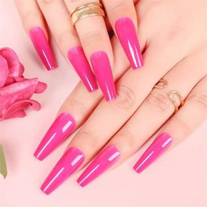 Unghie finte Toppe finte Colore solido completo / scatola Suggerimenti Adesivi per nail art bara Modulo di estensione artificiale