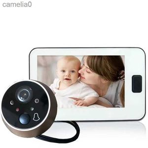 Dörrklockor 1x 4,3 tums Video Peephole Digital Door Camera Doorbell IR Night Vision 170 -graders vinkel Peephole Camera Monitor Visual Doorbelll231120