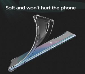Shock -Resection Прозрачные чехлы для телефона для Samsung S21 S20 Ultra Fe Note20 плюс A51 A71 5G мягкий гель TPU Case Clear Back Cover8165837