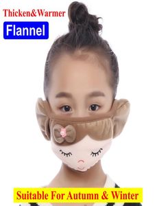 2020 New Designer Kid Children Winter Warm Cartoons Face Ear Mask Ear Muffs Outdoor Cotton Mouth Ear Cover Reusable Washable2477487