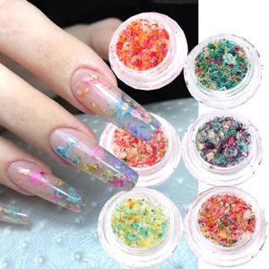 Nagelkonstdekorationer 3D torkade blommor naturlig blommig klistermärke diy manikyr charms design smycken uv gel polska naglar tillbehör 231120