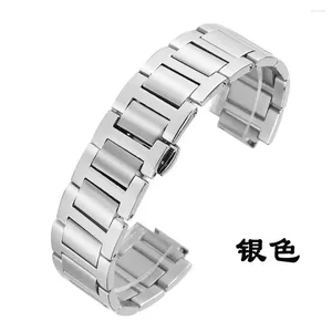 Watch Bands High Quality Solid Watchbands 12 14 16 18 19 20 21 22 24mm Stainless Steel Strap Men Women Silver Bracelet Replacement T41