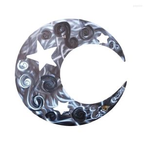 Estatuetas decorativas 1pcs Metal Wall Art Decoration Creative Sun Moon estátua pendurada Decoração para sala de estar em casa