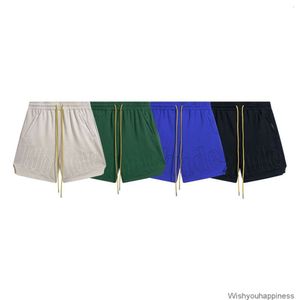 Designer Kurze Mode Freizeitkleidung Strandshorts Rhude Sommer Lose Gerade Amerikanische Lässige Straßenmode Br Sport Strandhose Atmungsaktive Stickerei Split S