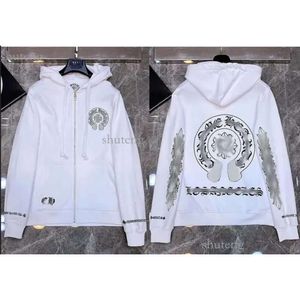 Erkek Hoodies Sweatshirts Tasarımcı Chrome Kış Kalp Hoodie CH Uzun Kollu Ceket Gevşek Ceket Good Cooded Hoody Woman Chromees Hearts Mix Mavi 615