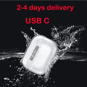 For Airpods pro 2 air pods 3 Max Earphones USB C Bluetooth Headphone Accessories Solid Silicone Cute Protective Cover  Wireless Charging Box Shockproof Case