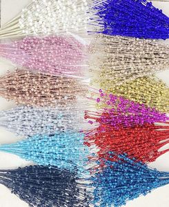 Glitter Stem Nowy Rok Party Wedding Decoration 12 Forks Multicolor Berry Leave Christmas Tree Branch Coral Golden Powder Flower4791070