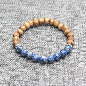 Charm Armbänder Ankunft Naturstein Holzperlen Armband für Männer und Frauen Tigerauge Malachit Geschenk