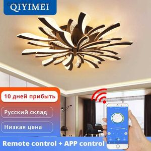 Ceiling Lights Modern LED ceiling chandelier lights for living room bedroom Dining Study Room White Black Body AC90-260V Chandeliers Fixtures Q231120