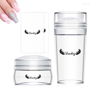 Nail Art Kits Clear Stamper DIY Transparente Silikon Stampers Wiederverwendbare Nails Template Tools mit 2 Stück und