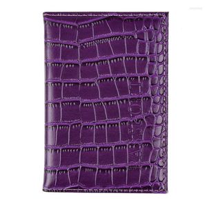 Card Holders DIKEDAKU Alligator Pu Leather Passport Cover For Women Travel Ticket Holder Case Cute English Word Covers Passports