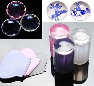 Whole Clear Nail Art Jelly Stamper Stamp Scraper Set Polish Stamping Manicure Tools6067791