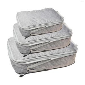 Storage Bags 3pcs/set For Suitcase Nylon Wear Resistant Portable Bag Packing Cube With Compression Travel Waterproof Holiday