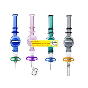 NC066 HOOFAH RETING PIPES 10mm Titanium Ceramic Nail Wax Rig Quartz Banger Nails Clip Big Chamber Colorful Glass Bong