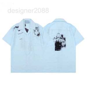 Men's T-Shirts Designer 2023 Europe Paris Tee Hawaii Beach Men Women Summer blue letter print tShirt man Short Sleeve t shirts Hip hop Designers Tshirt 9NMF