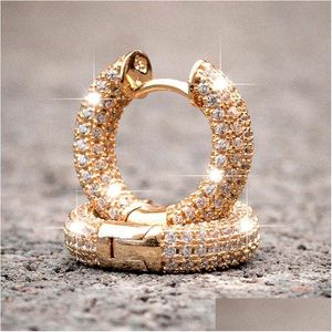 Hoop & Huggie Women Small Hoop Earrings Dazzling Micro Paved Cz Stones Earring Drop Delivery Jewelry Earrings Dhgarden Otjqg