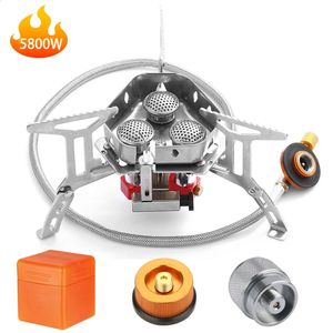 Stoves Outdoor Camping Head Stove Tourist Portable Windproof Picnic Survive 5800W Foldable Gas 231118
