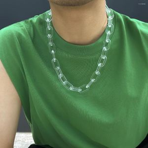 Catene 6 colori acrilici spessi catena a maglia collana uomini hip hop grosso collare girocollo 2023 gioielli di moda collo regali alla moda