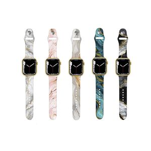 Sostituzione cinturino da polso con cinturino in silicone color marmo freddo per Apple Watch Ultra 8 7 6 49mm 45mm 44mm 41mm