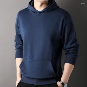 Męskie bluzy z kapturem z kapturem swobodna bluza stała kolorowy sprężyna jesienna wózek ciężkie topy z długim rękawem moda luźna prosta męska pullover