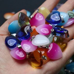 Ожерелья с подвесками, 5 шт., случайные серьги в форме сердца из натурального камня, маленькие серьги для самостоятельного изготовления, ювелирные аксессуары, подарок