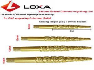 LOXA utensili per incisione diamantati brasati sottovuoto punta per incisione cnc per CNC Machinecarving 3D strumento di rilievo colonnare strumenti di pietra3056978