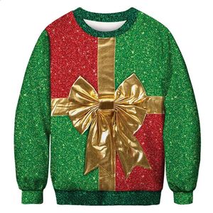 Kvinnors tröjor Jul 3D Tryck snögubbe Deer Gift Santa Claus Ugly Christmas Sweater Unisex Men Women Christmas Jumper Pullovers Blusa 231118