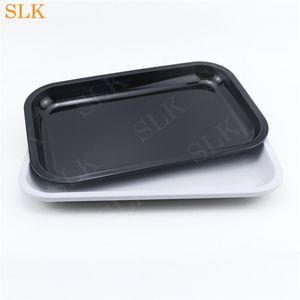 Large Size Metal Rolling Tray Smoking Accessories 275*175*23mm Square Black&White For Tobacco Dry Herb Grinder Plate Household Clutter Storage Basin