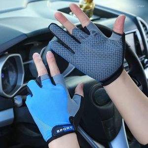 Cycling Gloves Outdoor Fishing Men's Exposed Three-finger Luya Ice Silk Sunscreen Non-slip